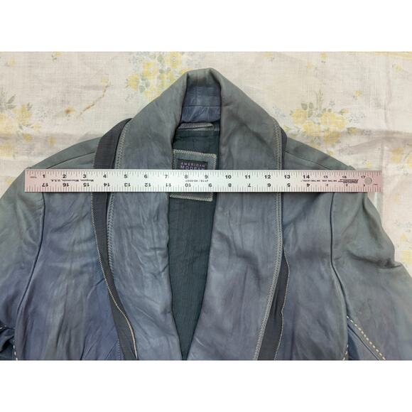 Alexander Julian American Modern Women’s Leather Jacket Belted Blue Size L - Picture 14 of 16